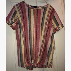 Cute striped knot tie top